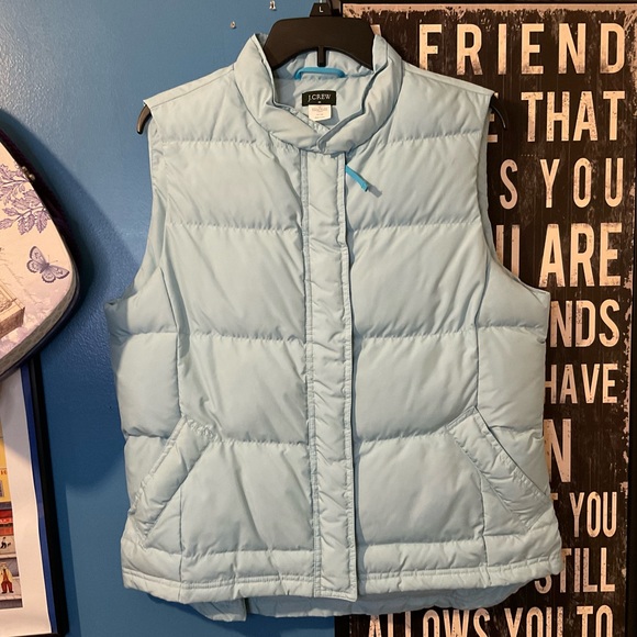 J. Crew Jackets & Blazers - J. CREW WOMENS SKY BLUE DOWN VEST  SZ L